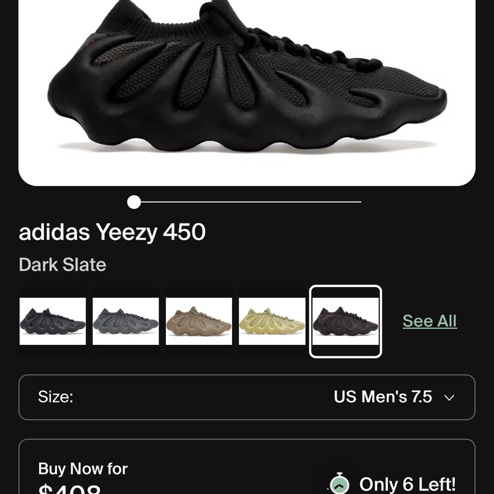 Adidas Yeezy 450 Dark Slate Sneakers